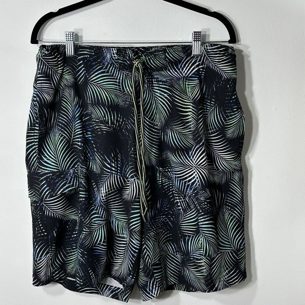 George Shorts Men’s L(36-38) Swim Trunks Nature Print Drawstring W/ Pockets